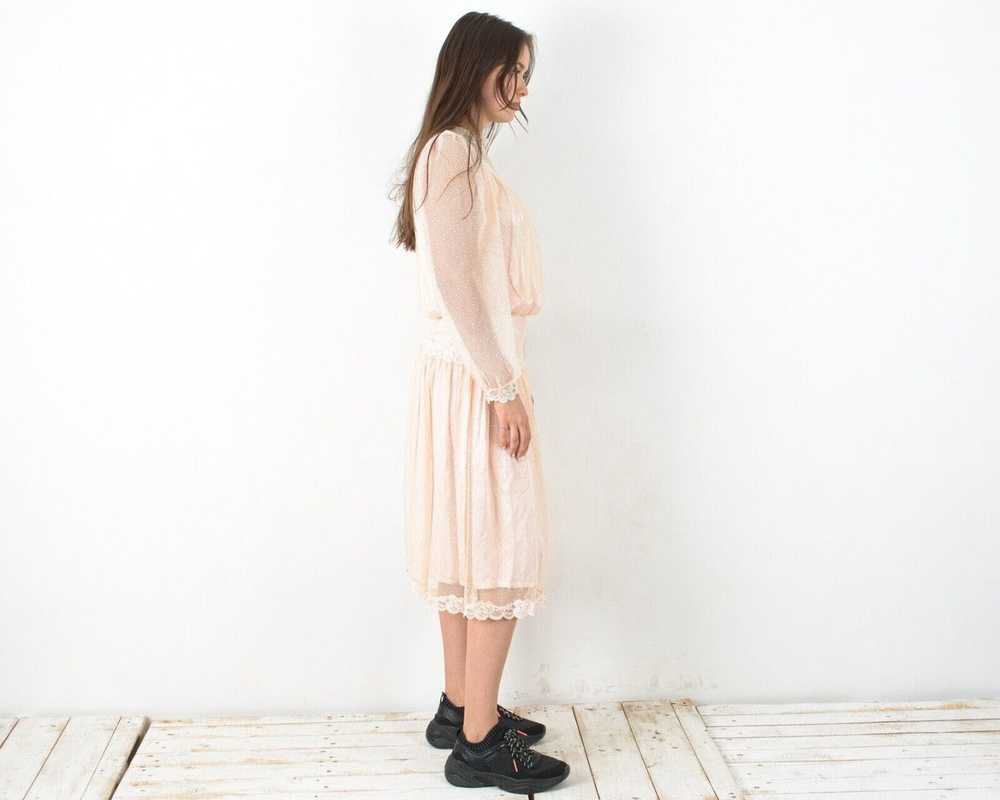 Other × Vintage Pastel Dress Italian Lace Classy … - image 3