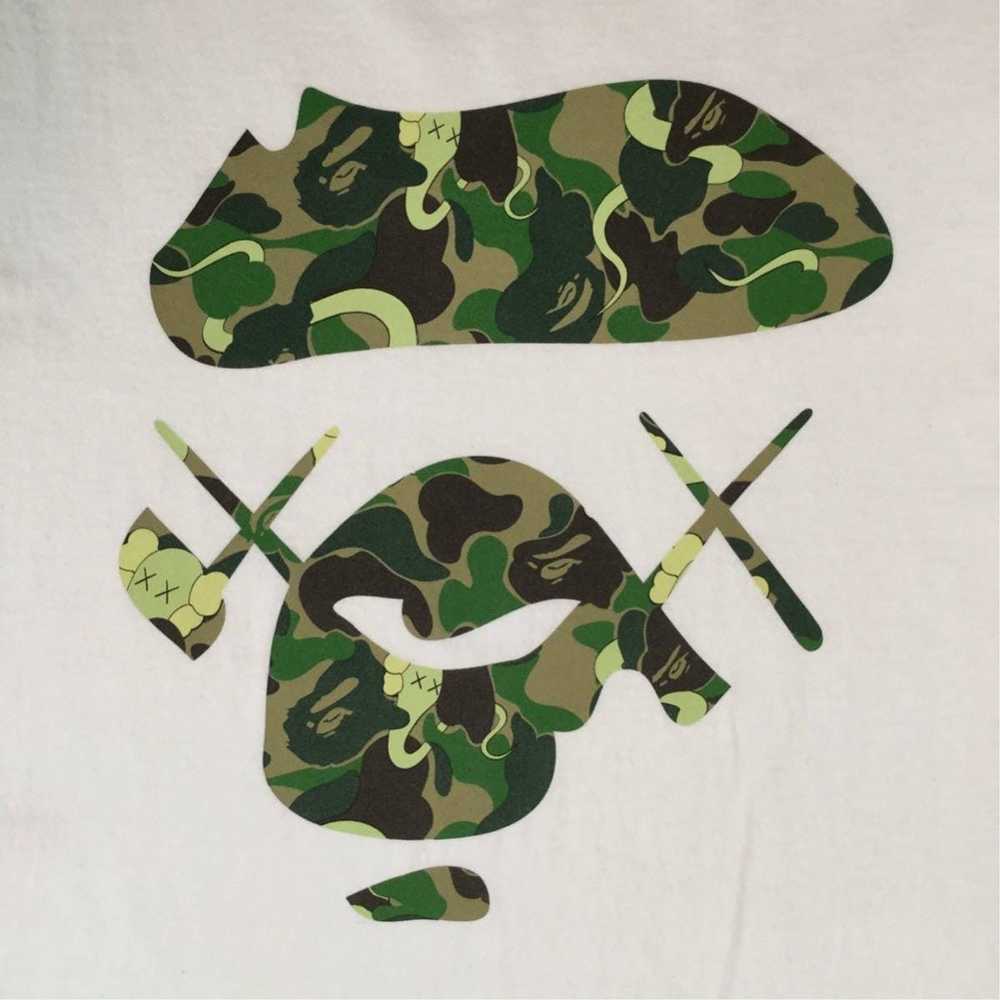 Bape × Kaws BAPE × kaws ABC camo green Big face T… - image 2