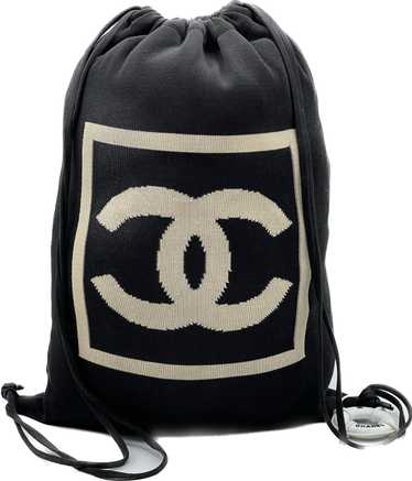 Chanel Chanel Drawstring Knit Jersey Backpack Spor