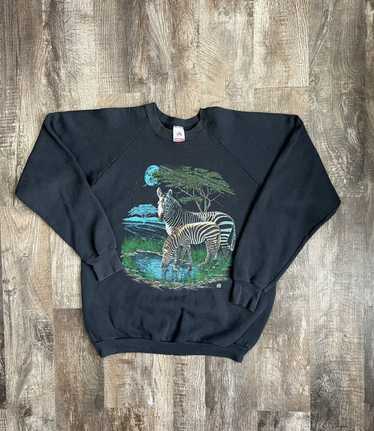 Vintage Vintage Zebra Sweatshirt - image 1