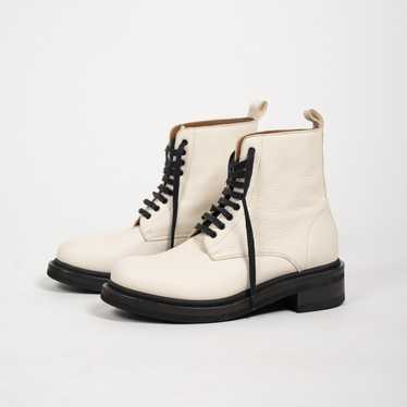 Frye Frye Alice lace front white combat boots