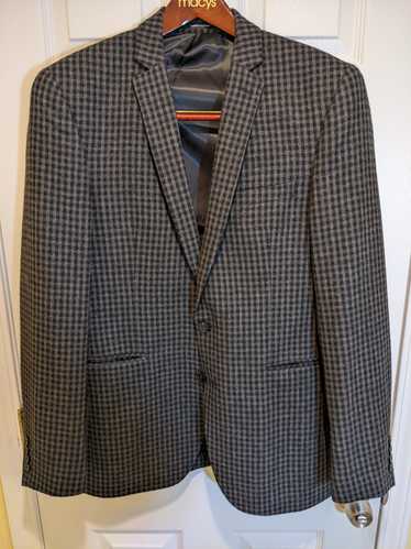 Vintage Charcoal wool blend check patterned blazer