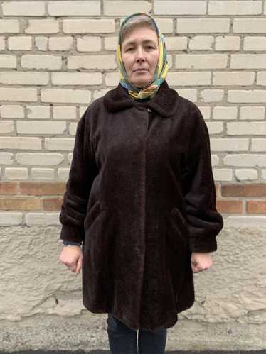 Designer PETER HAHN alpaca and mohair coat XL