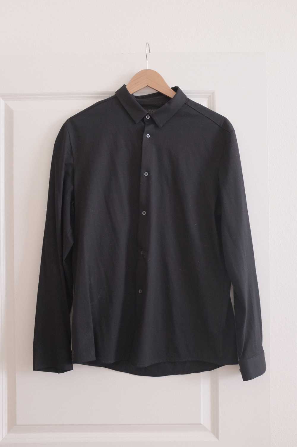 Cos COS Organic Cotton Classic Slim Fit Shirt In Black - Gem