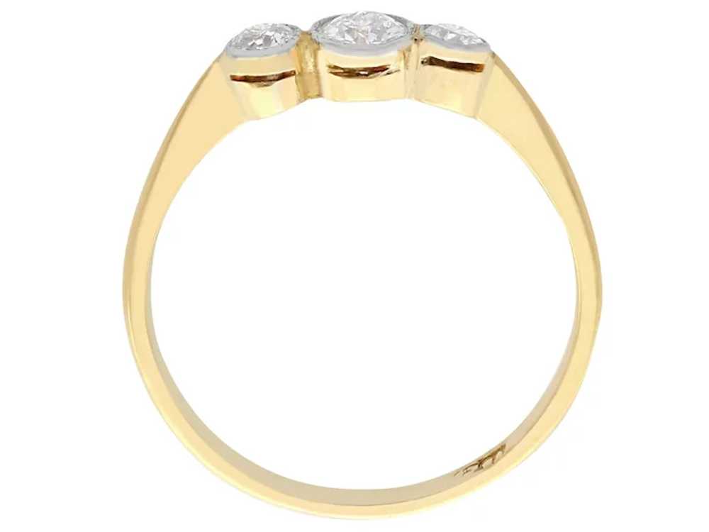 Antique 0.45ct Diamond and 18ct Yellow Gold Trilo… - image 5