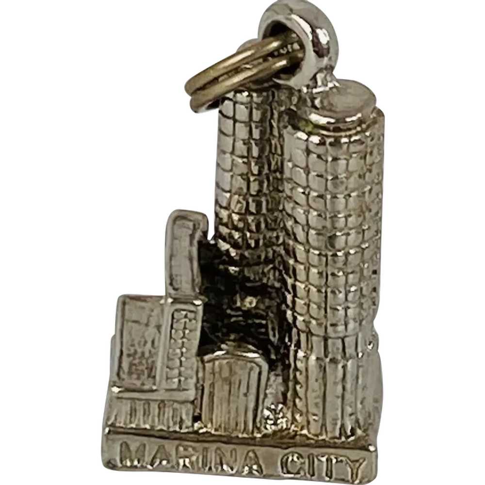 Chicago Marina City Building Charm Sterling Silve… - image 1