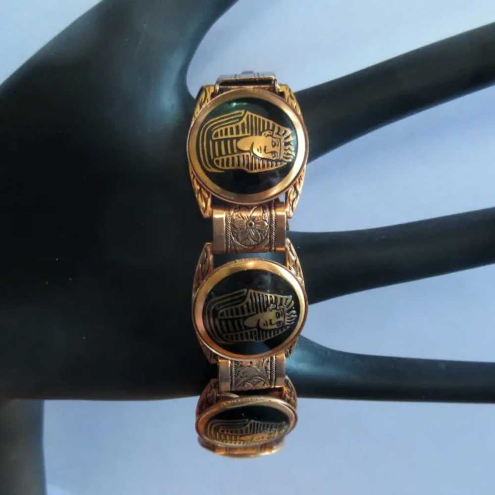 Art Deco / Egyptian Revival Bracelet, Vintage Lin… - image 3