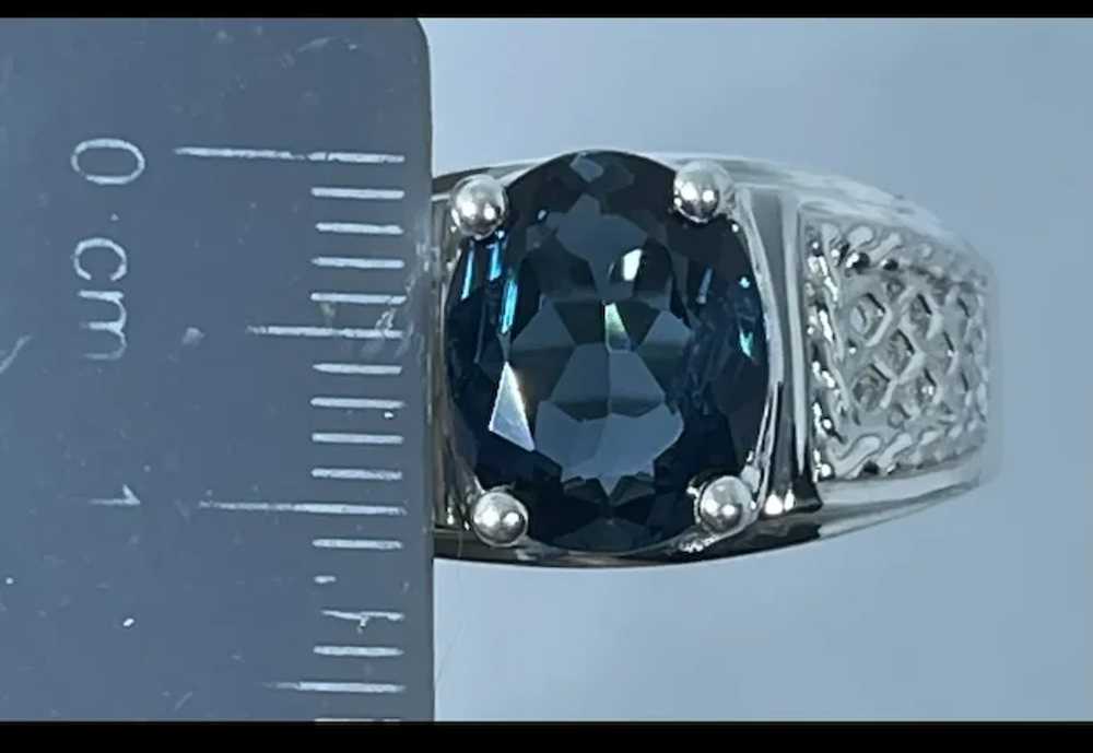 14k London Blue Topaz Male Ring, free resize - image 3