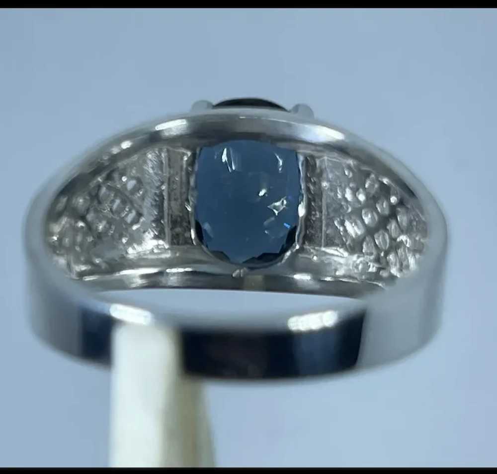 14k London Blue Topaz Male Ring, free resize - image 6