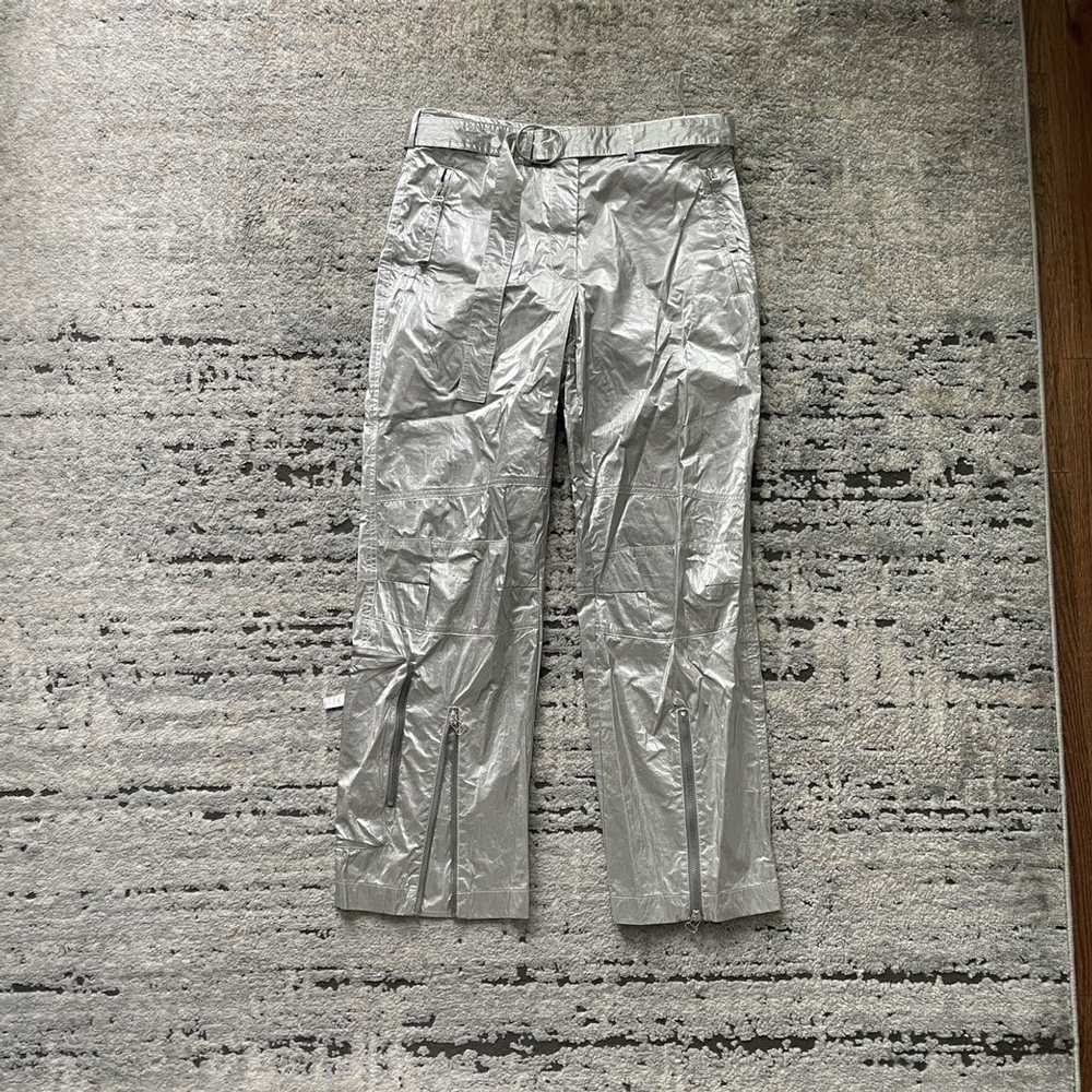 Helmut Lang Silver Metallic Helmut Lang Pants - image 1