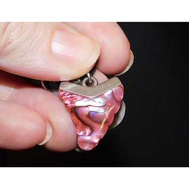 Other 90s Pink Mother of Pearl Shark Tooth Neckla… - image 1