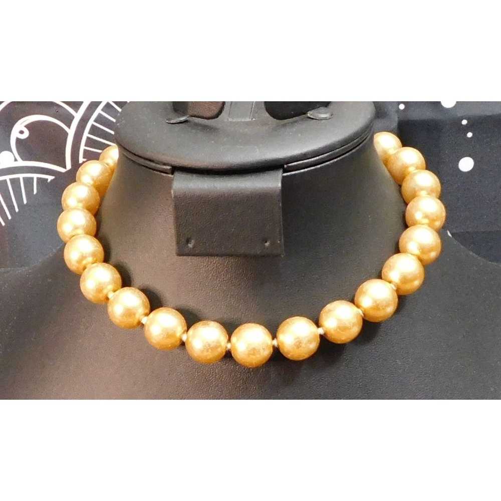 Other Vintage Gold Pearl Necklace - image 1