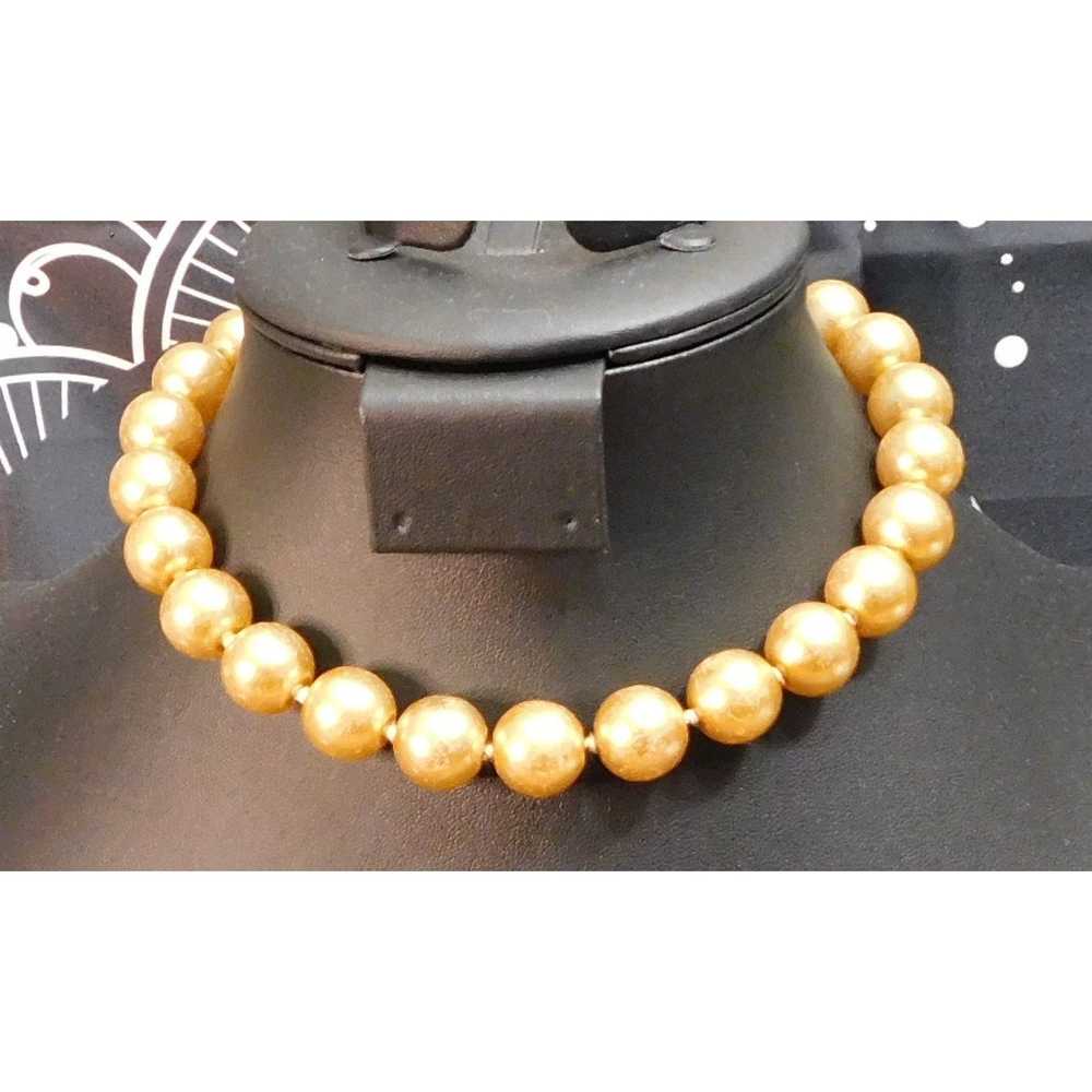 Other Vintage Gold Pearl Necklace - image 4