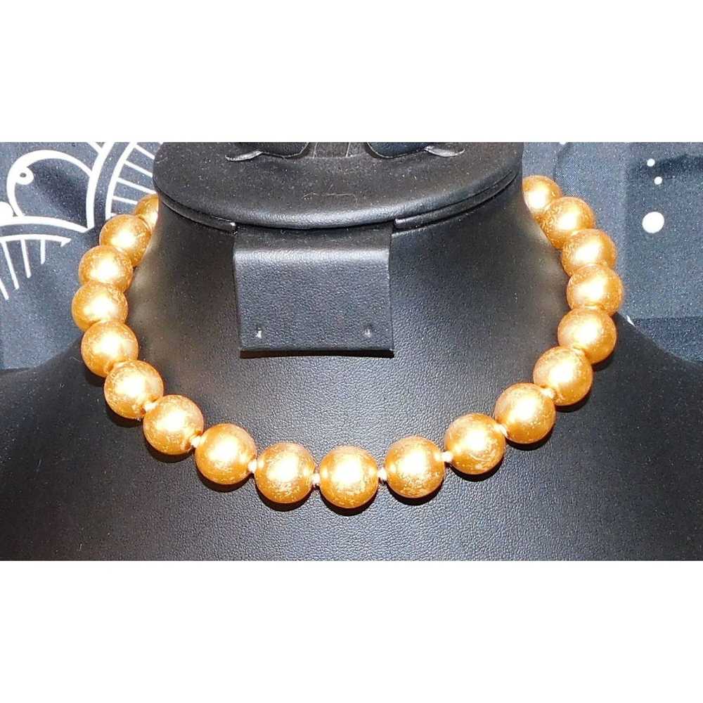 Other Vintage Gold Pearl Necklace - image 5