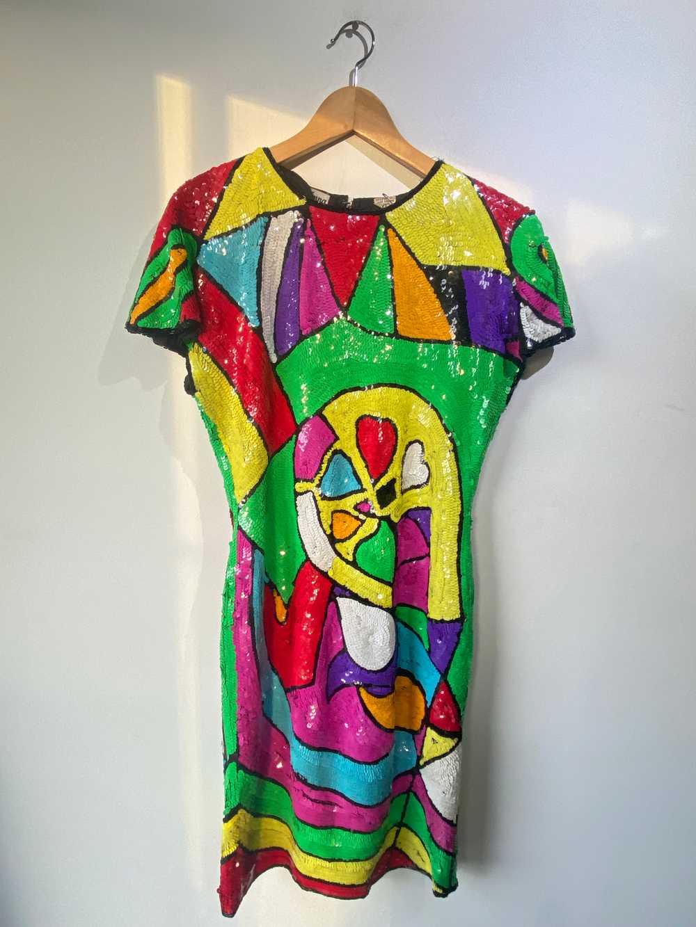 Vintage Channa Colorful Sequin Dress - image 6