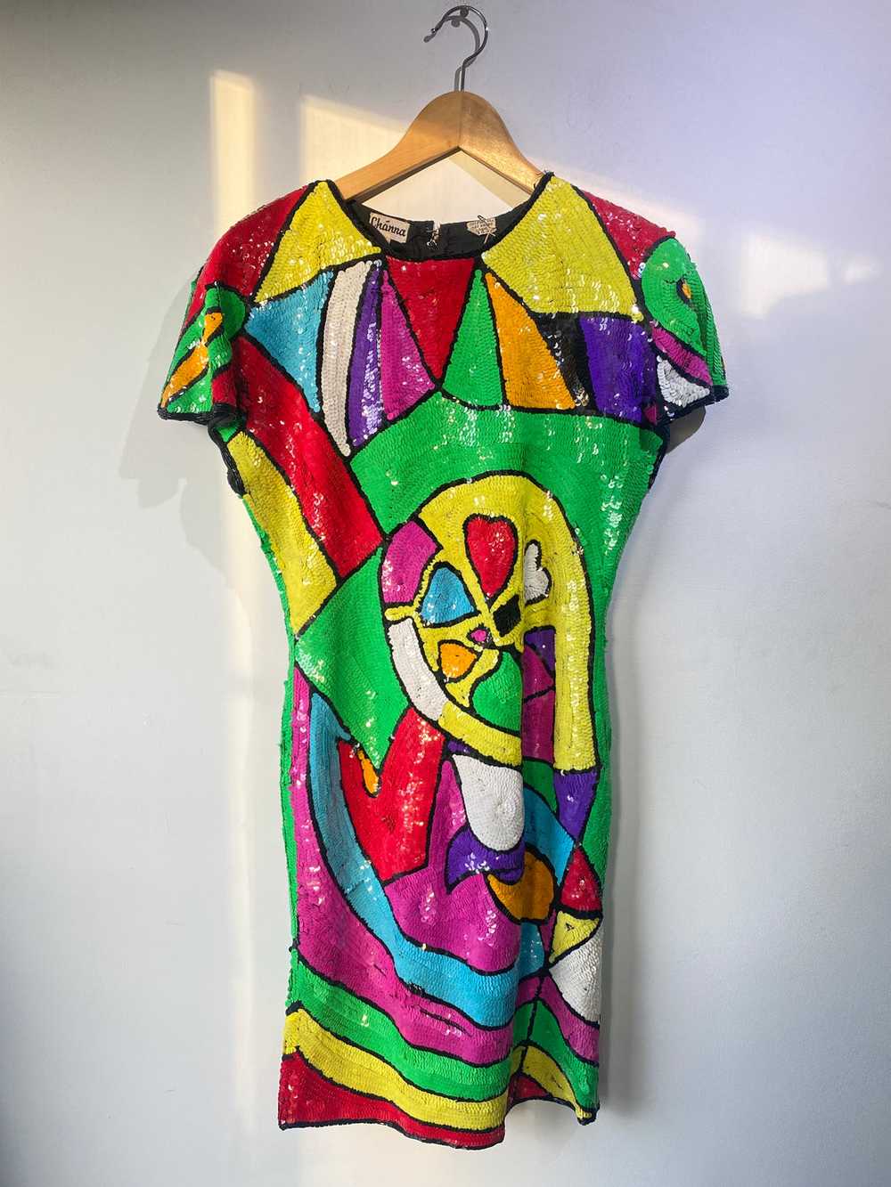 Vintage Channa Colorful Sequin Dress - image 7