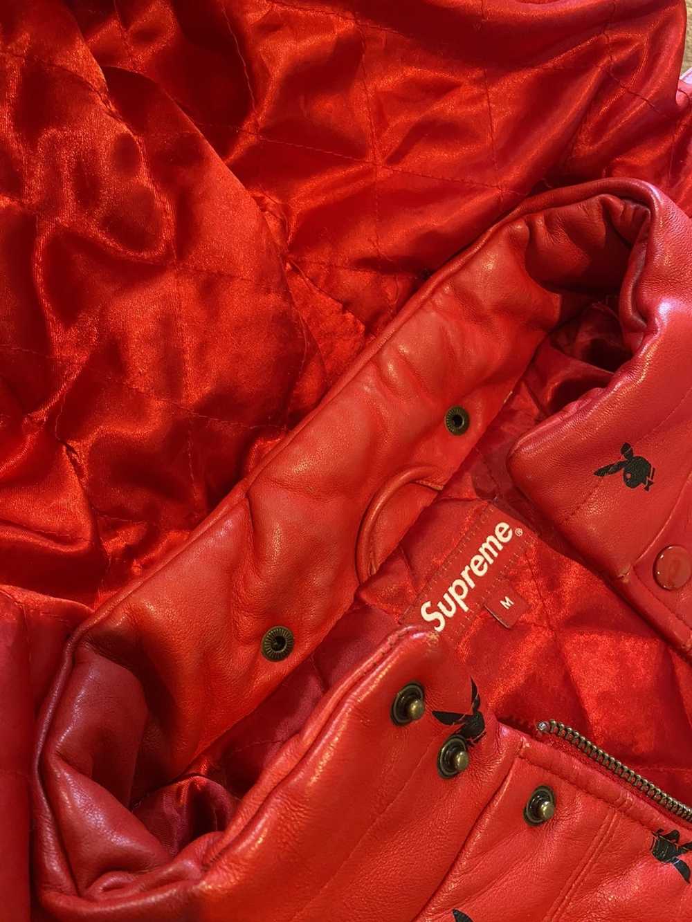 Supreme Supreme x playboy leather puffer jacket - image 11