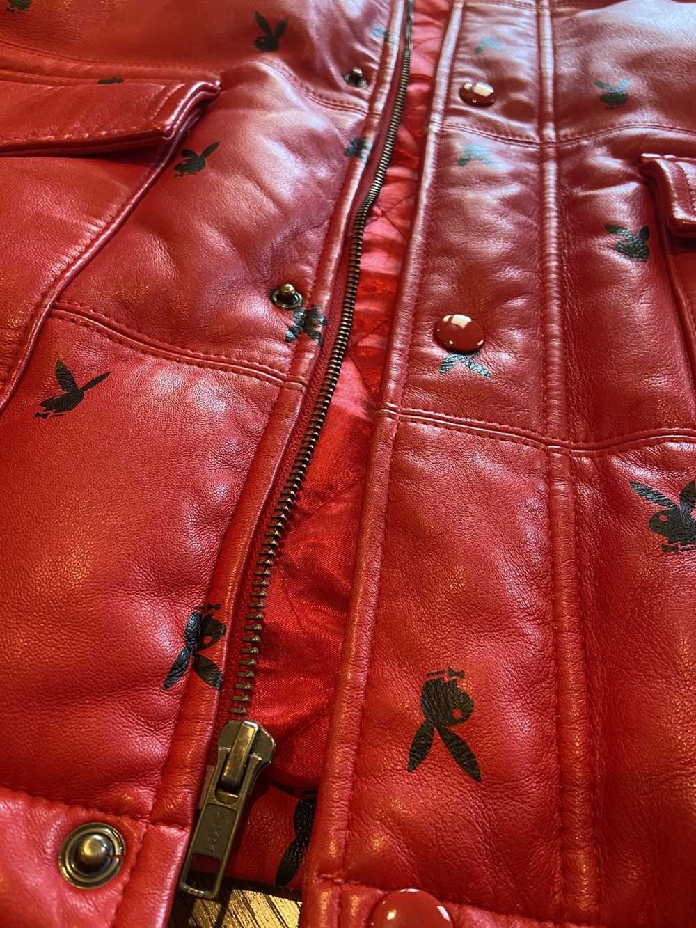 Supreme Supreme x playboy leather puffer jacket - image 12