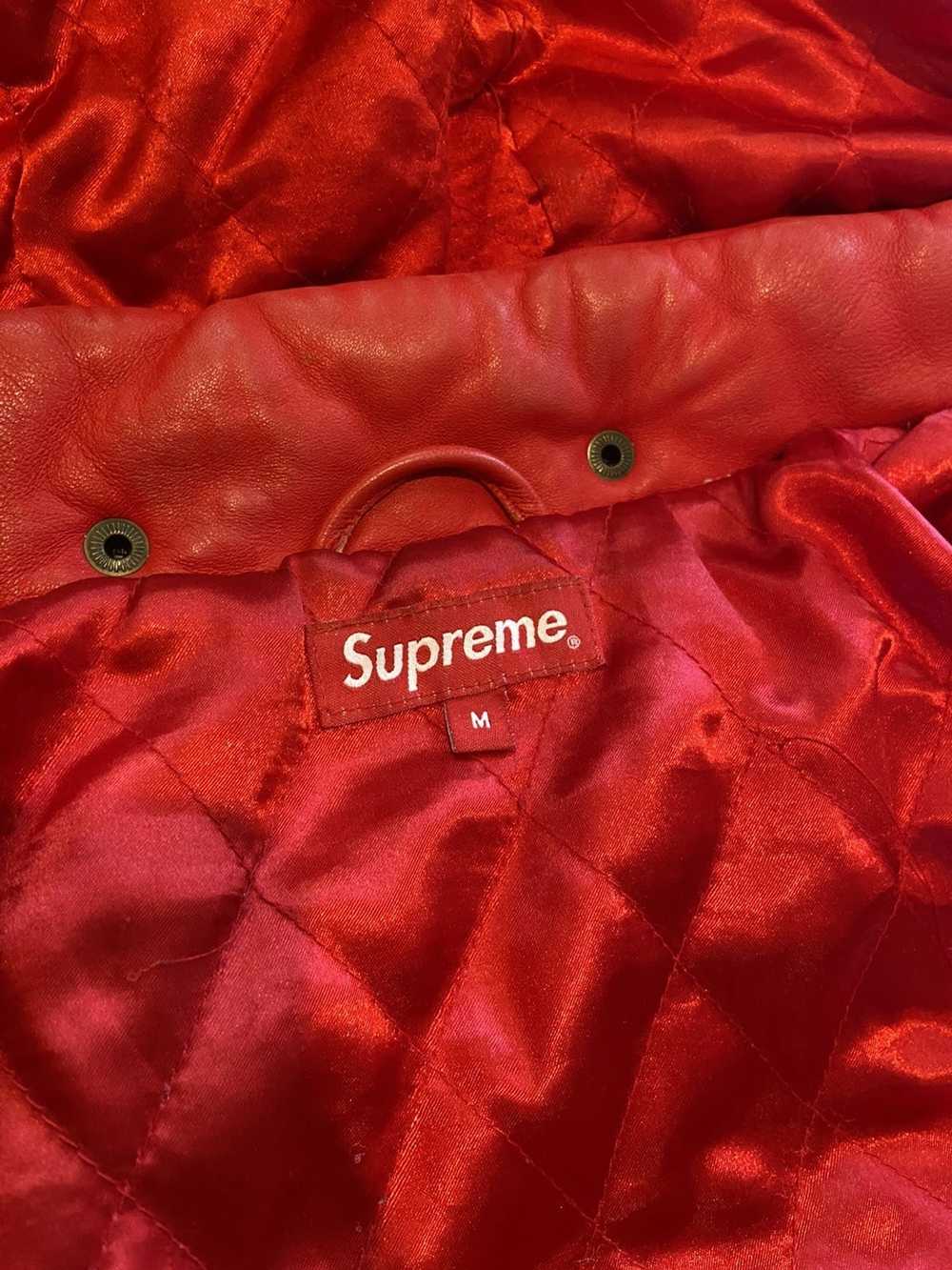 Supreme Supreme x playboy leather puffer jacket - image 3