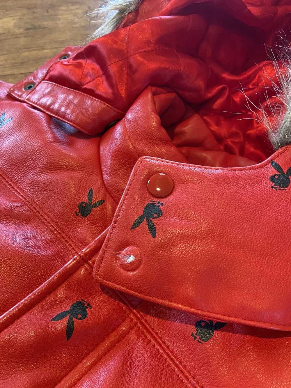 Supreme Supreme x playboy leather puffer jacket - image 8