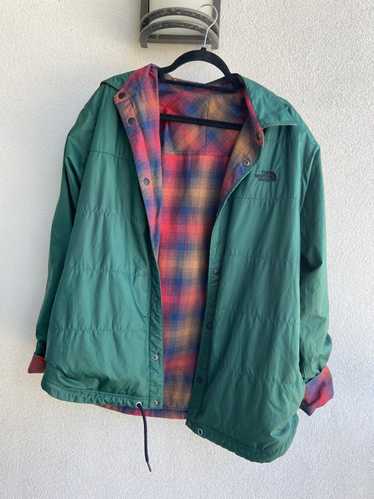The North Face Reversible Green and Plaid Jacket