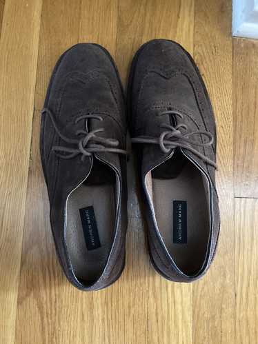 Andrew Marc Brown Suede Wingtip Oxford 12D