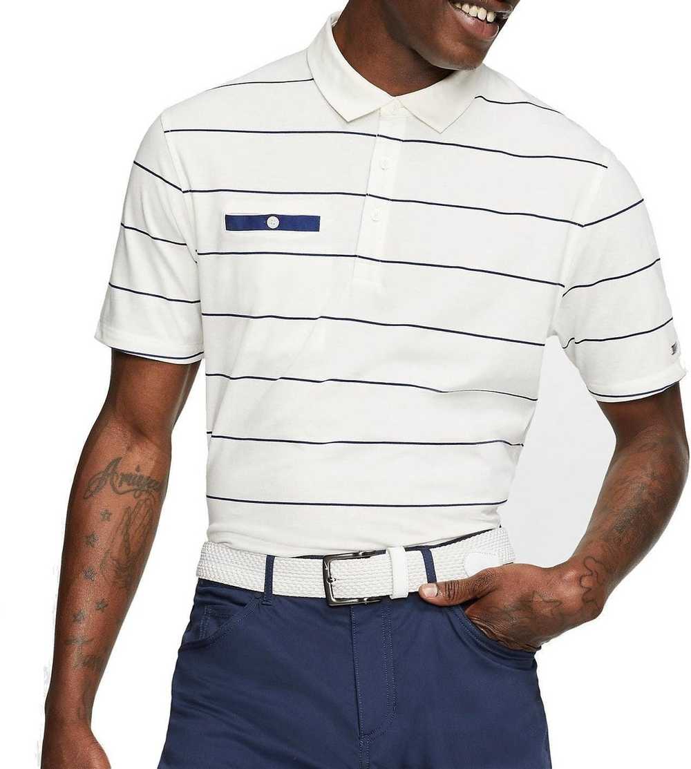 Nike Nike Dry Fit Player Stripe Polo Shirt Cream … - image 1