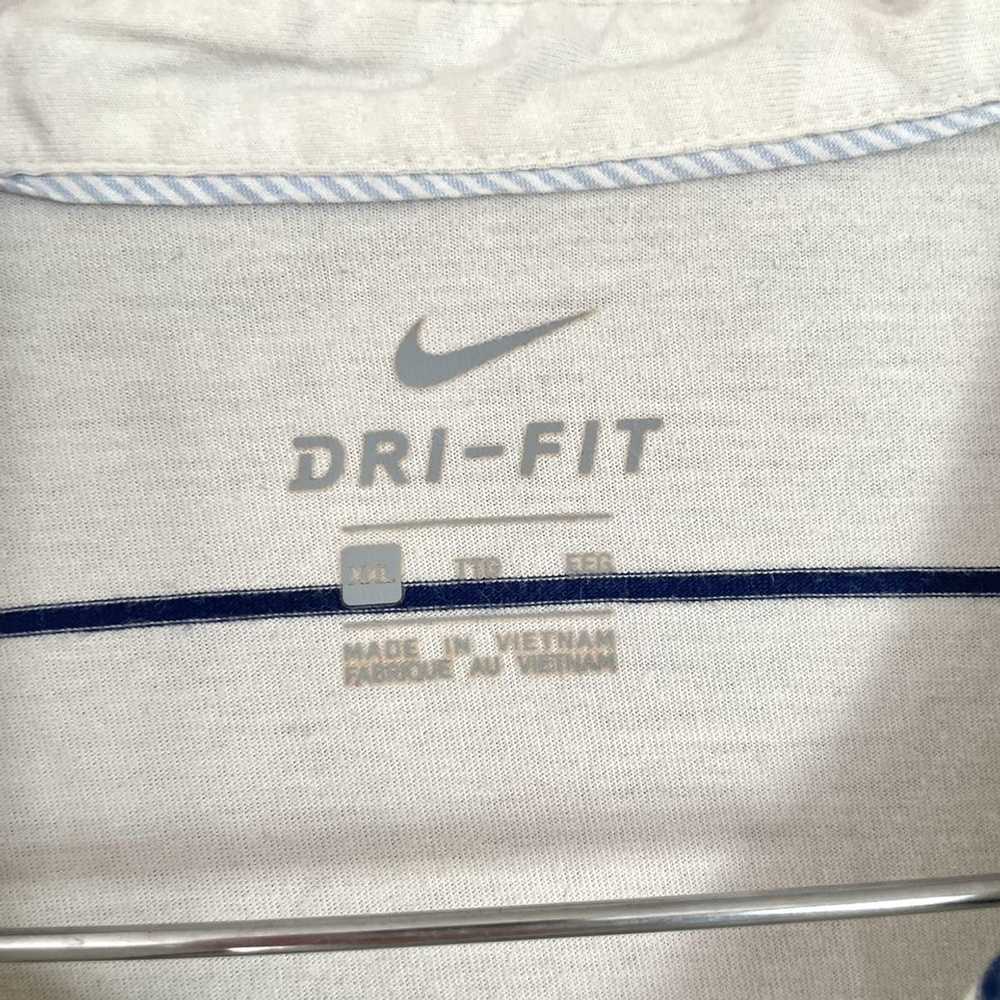 Nike Nike Dry Fit Player Stripe Polo Shirt Cream … - image 3