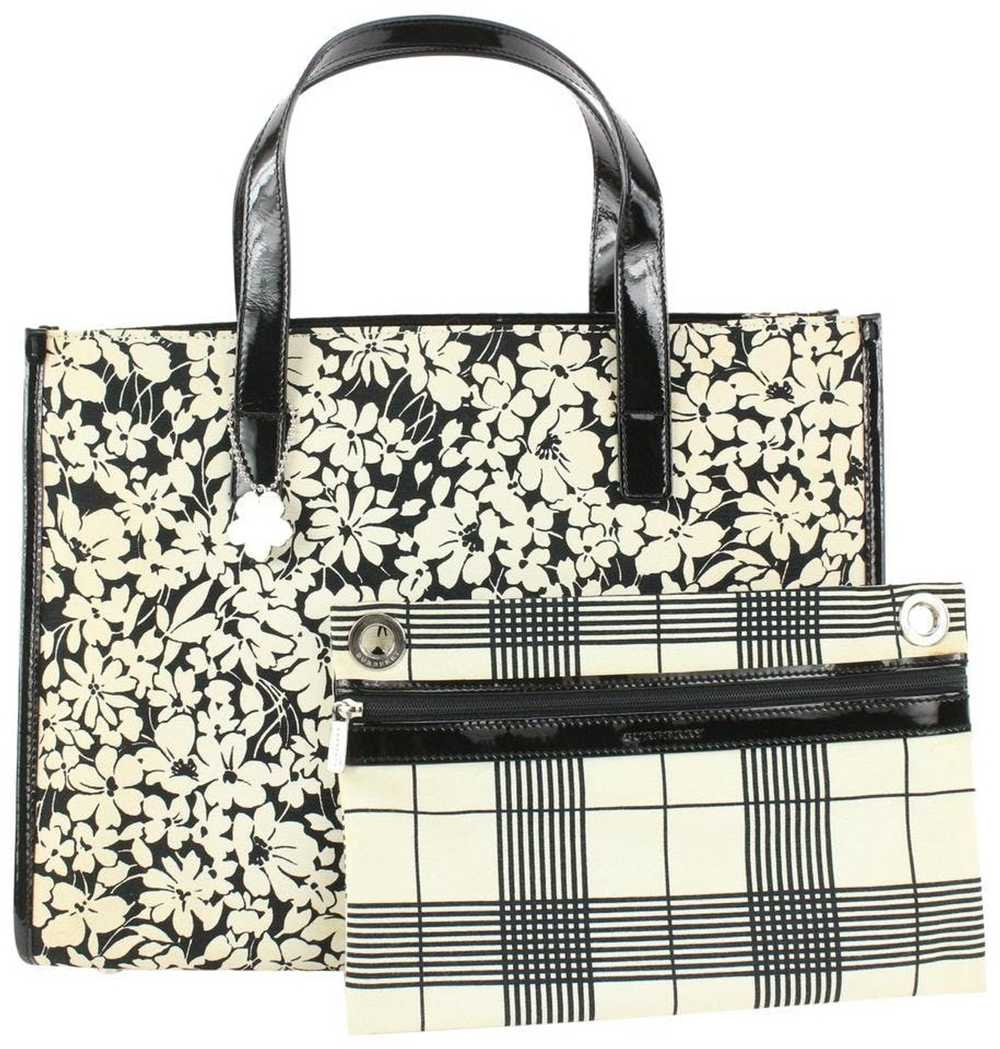 Burberry Burberry Black x White Floral Shopper To… - image 2