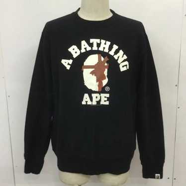 Bape Sweatshirts Black Brushed Print Logo Cotton - image 1