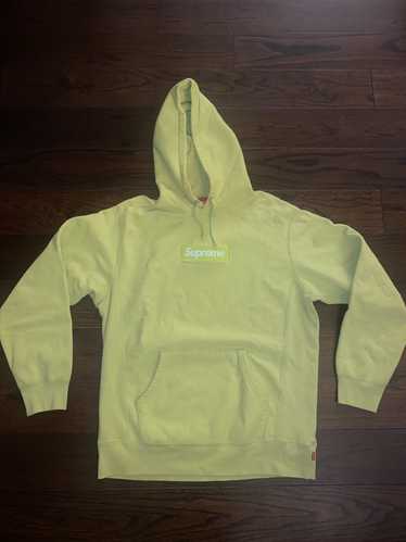 Supreme acid green box logo clearance hoodie