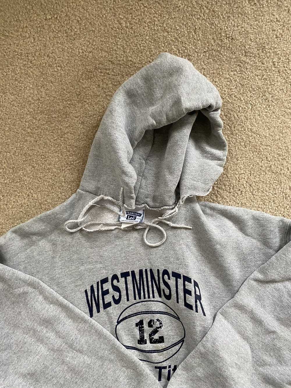 Vintage Hollister Ripped Painted Hoodie Sweater Grey Big Logo Made