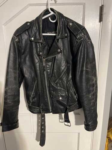 Vintage × Wilsons Leather vtg black leather jacket