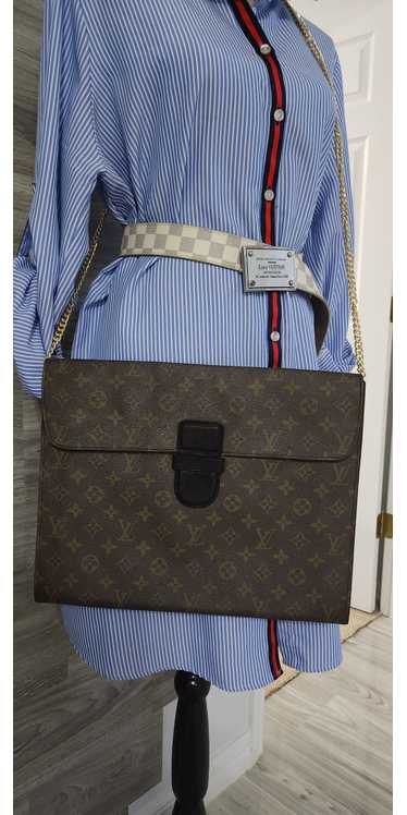 Vintage Louis Vuitton LV Hand Bag Porte Documents Voyage Monogram With COA