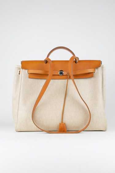 Hermès HERMES HERBAG HANDBAG 30 cm with 2 BROWN BEIGE CANVAS CROSSBODY BAG  Leather ref.976483 - Joli Closet