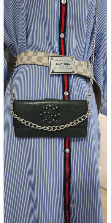 Gucci Studded Leather Wallet on Chain Dark Green