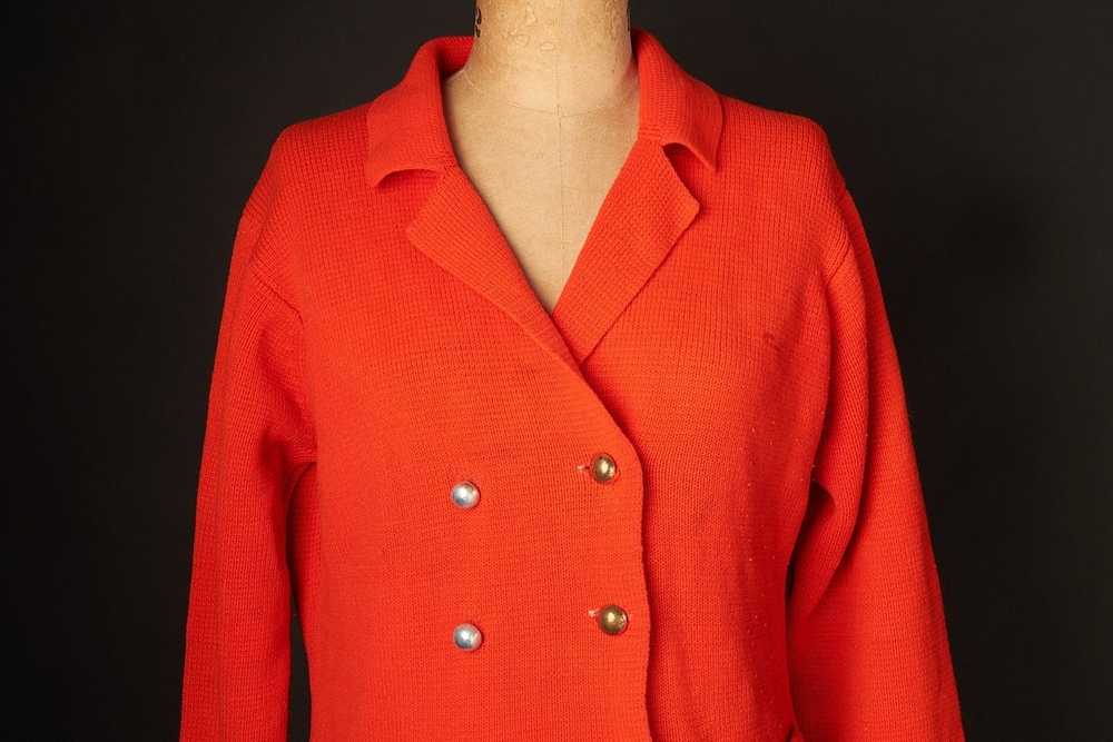 Vintage 1970s Red Cardigan Sweater - image 3