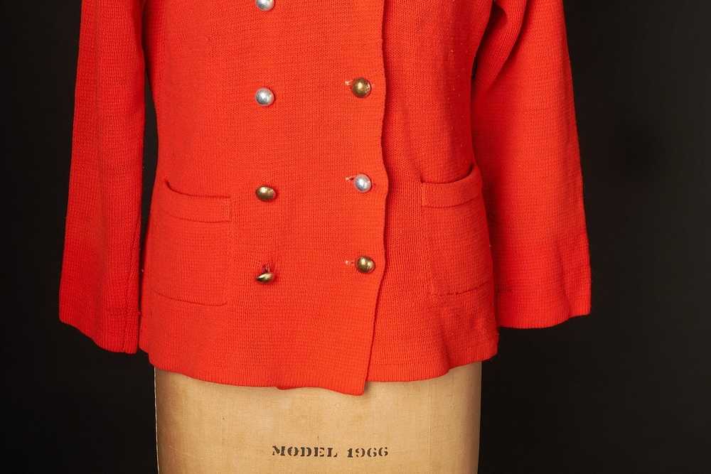 Vintage 1970s Red Cardigan Sweater - image 6