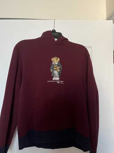 Polo Ralph Lauren Children XL burgundy bear hoodie