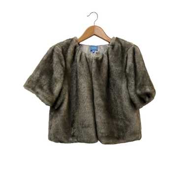 Vera Wang Simply Vera Faux Fur Grey Coat Top shor… - image 1