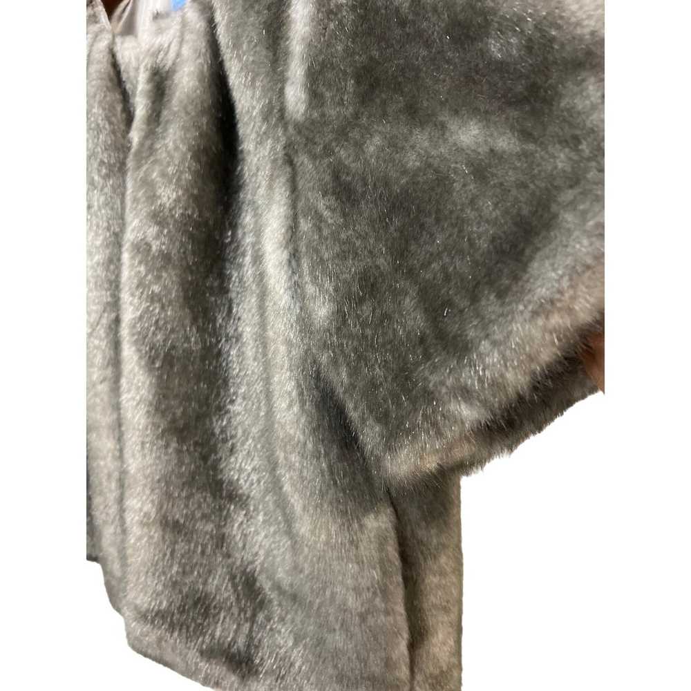 Vera Wang Simply Vera Faux Fur Grey Coat Top shor… - image 7