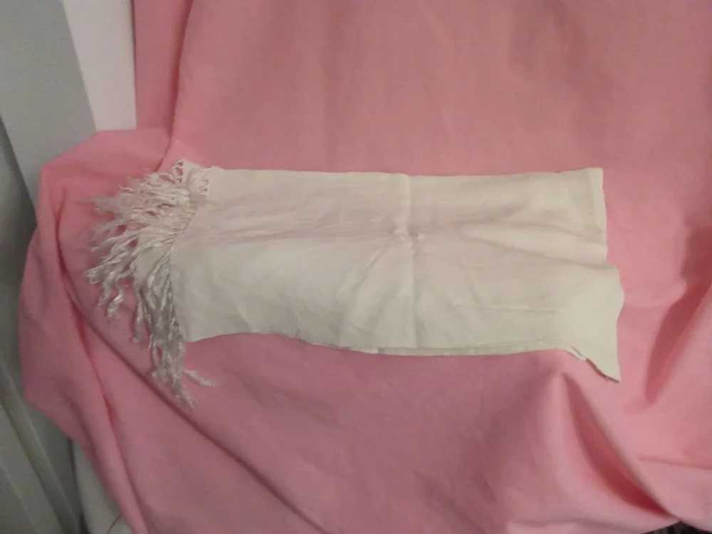 Vintage White Rayon Scarf - image 3