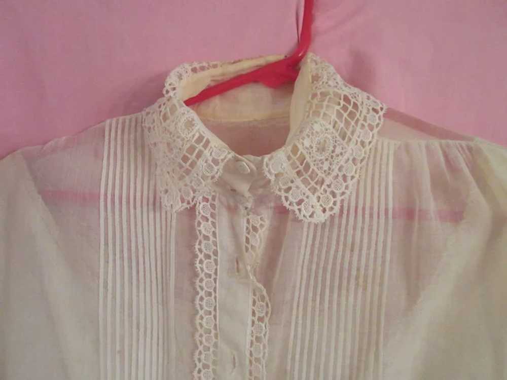 Fine Old Cotton Blouse with Camasol Undergarment - image 2