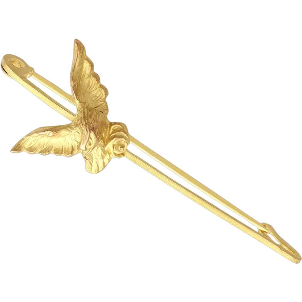 Antique French 18 Karat Yellow Gold 'Eagle' Pin B… - image 1