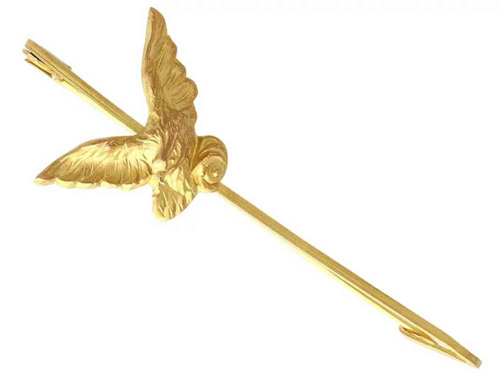 Antique French 18 Karat Yellow Gold 'Eagle' Pin B… - image 4