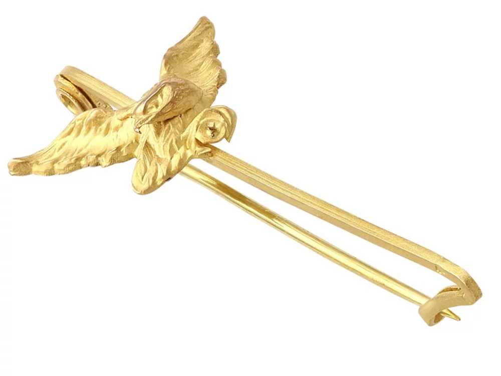 Antique French 18 Karat Yellow Gold 'Eagle' Pin B… - image 6