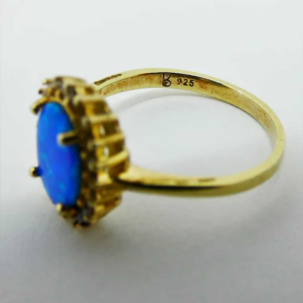 Gold Plated Sterling Silver Opal and Cubic Zircon… - image 4