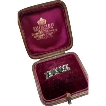 Vintage 4-Stone Black Sapphire Ring, 9ct, Size 8.… - image 1