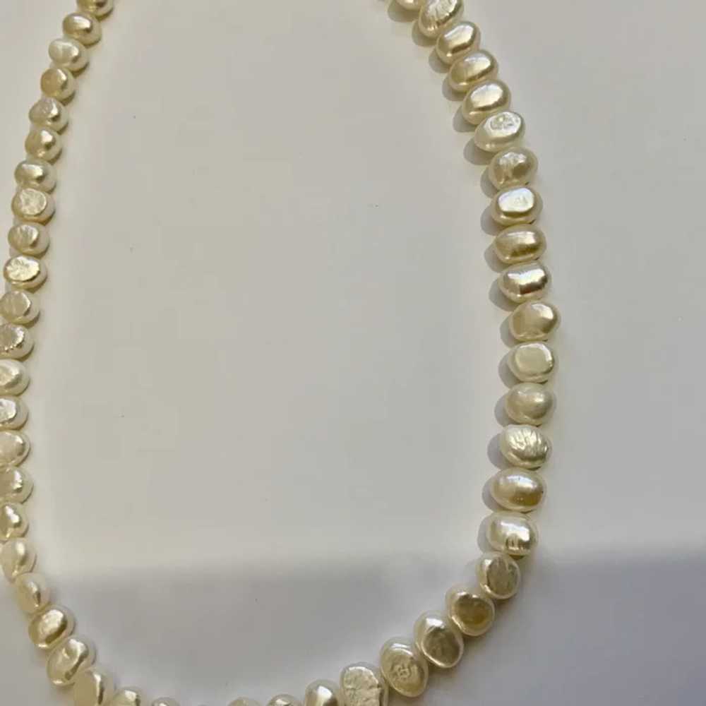 Natural Freshwater Pearl Necklace with 925 Sterli… - image 3