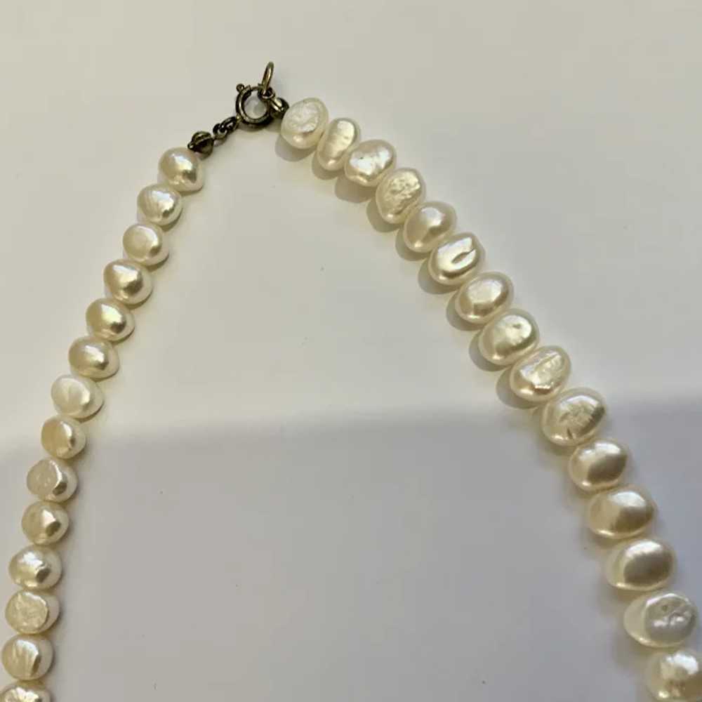 Natural Freshwater Pearl Necklace with 925 Sterli… - image 4